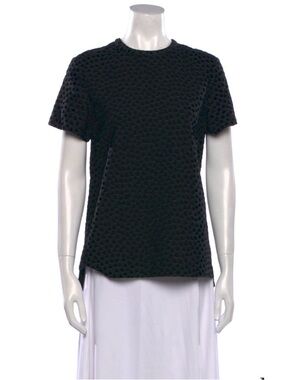 Proenza Schouler Black Textured Short Sleeve Tee